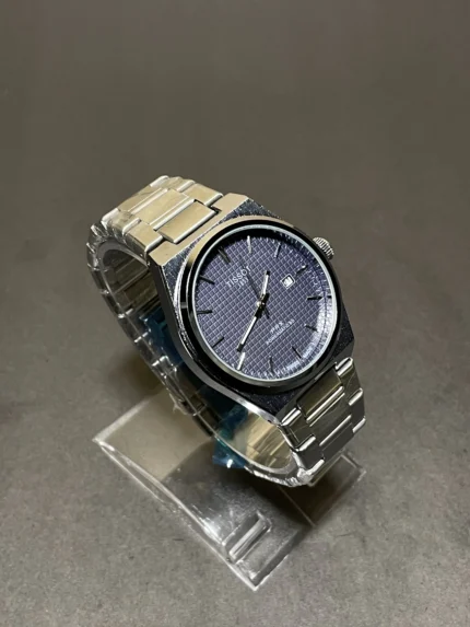 Timora Royal Blue Dial Stainless Steel Watch for Men with Date Display