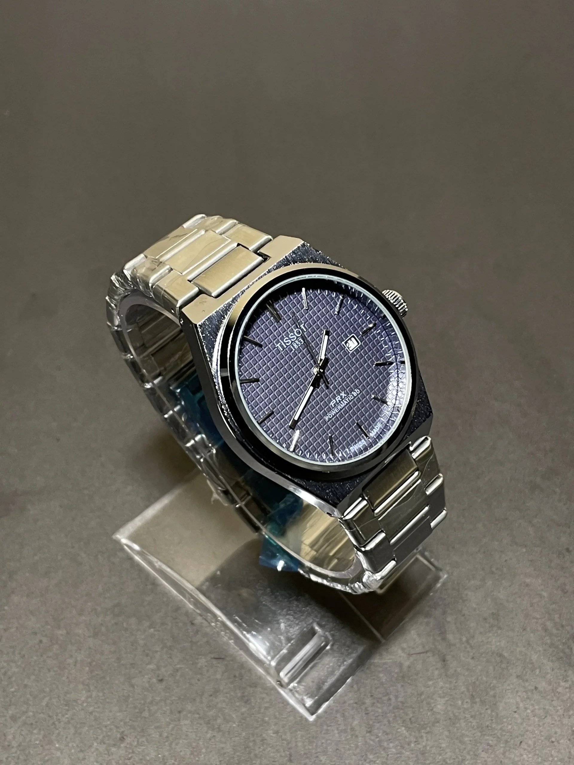 timora-blue-dial-date-display-stainless-steel-watch Timora Royal Blue Dial Stainless Steel Watch for Men with Date Display